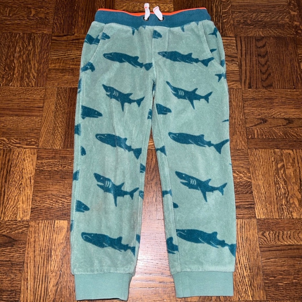 Mini Boden shark toweling print pant 5